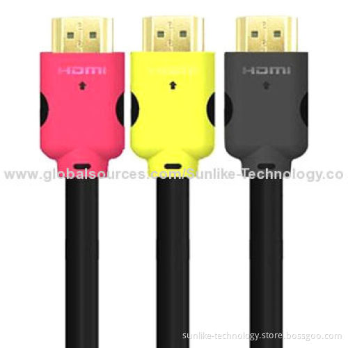 HDMI Cables with Double-color Molding, 24K Gold-plated Connector